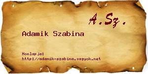 Adamik Szabina névjegykártya